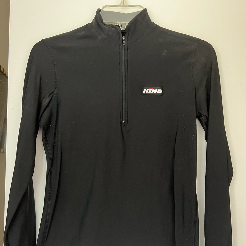 Hind Arctic drylete long sleeve, zip top in black